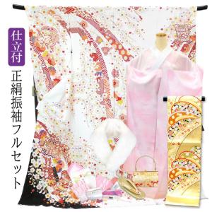 【セール】仕立て付き 正絹 振袖 フルセット3...の詳細画像1
