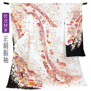 【セール】仕立て付き 正絹 振袖 フルセット3...の詳細画像2