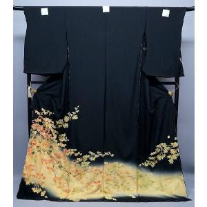 特選品　正絹黒留袖　染匠　秀美　紅葉　to-331｜kyouto-usagido