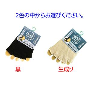 メンズ レディース シルク つま先なし 5本指...の詳細画像1