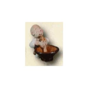 （和雑貨）手作りの陶人形　一休さん　すり鉢