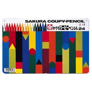 学童用品　色鉛筆　サクラ　クーピーペンシル（24色缶入り）｜kyouzai-j