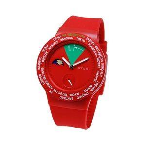 腕時計 ワールドタイムウォッチ レッド ATOP（エートップ） VWA-05 通販 ts408