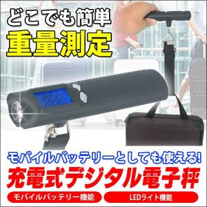 バッテリー搭載 デジタル電子秤 バッテリー搭載 充電 コンパクト 電子はかり 吊り デジタル秤 デジタルスケール デジタルチェッカー LED ライト 付き