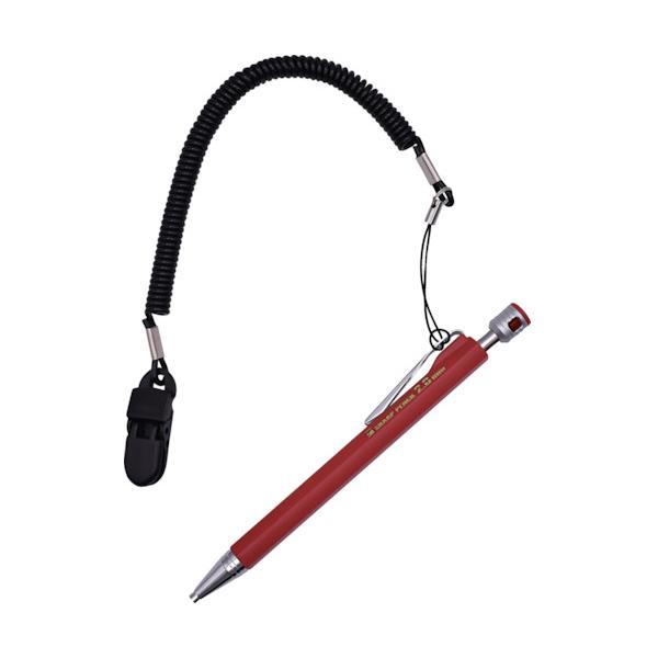 (メール便配送)祥碩堂 玄武 建築用シャープペンシル 2.0mm 本体 落下防止ストラップ付 赤 1...