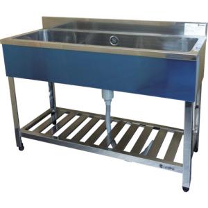 マルゼン2槽シンク 900x450x800(+100) ① 送料別途)(直送品)マルゼン 二槽シンク900×450×800(ホース付) BS2-094
