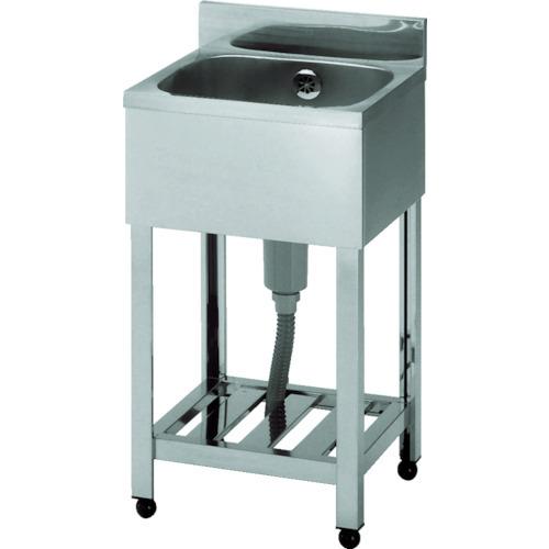 (送料別途)(直送品)アズマ 一槽シンク(ホース付) 450×450×800 KP1-450