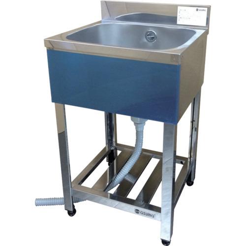 (送料別途)(直送品)アズマ 一槽シンク(ホース付) 500×450×800 KP1-500