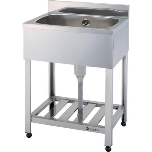 (送料別途)(直送品)アズマ 一槽シンク(ホース付) 600×450×800 KP1-600