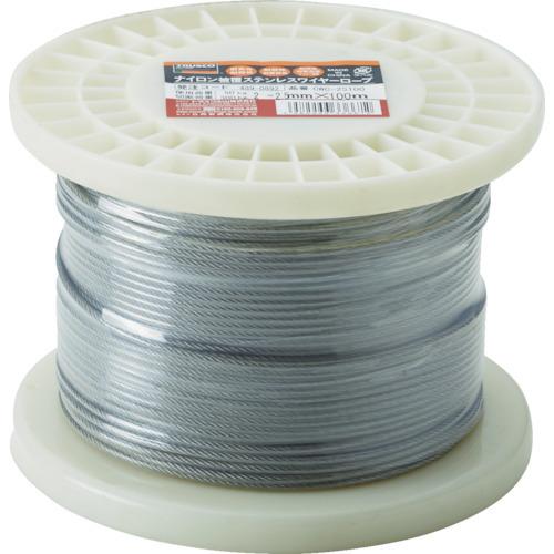 TRUSCO ステンレスワイヤロープ ナイロン被覆 Φ2.0(2.5)mmX10 CWC-2S100