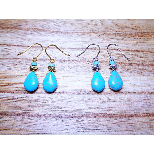 P724-8-TUR 金属アレルギー対応 金アレ サージカルステンレスフックピアス ピアス  大人 ...