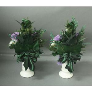 プリザーブドフラワー*対の仏花アレンジ 花器入...の詳細画像1
