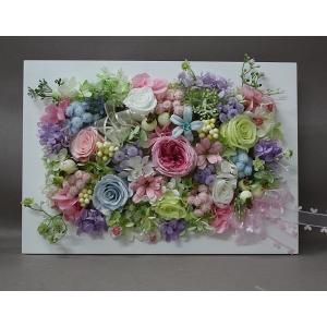 プリザーブドフラワー*ケース入り黒フレームアレンジ（グリーン