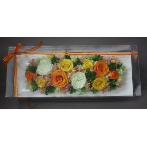 プリザーブドフラワー＊ケース入りfフレームアレンジ＊グリーン系