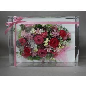 プリザーブドフラワー＊ケース入りアレンジ＊ピンク系 : プリザーブド