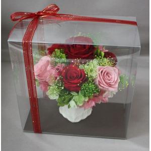 ＊*..華やかピンクローズアレンジ..＊°.プリザーブドフラワー　ケース付 kyu-toyosi_ke-suga-bera