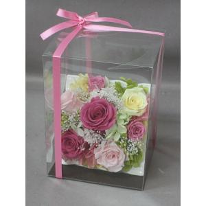 プリザーブドフラワー＊ケース入りアレンジ＊ピンク系 *サイズ30