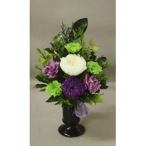 プリザーブドフラワー仏花アレンジ＊花器付き 高さ30cm・横20cm