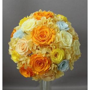 プリザーブド＊ラウンドブーケ(ブートニア付き）