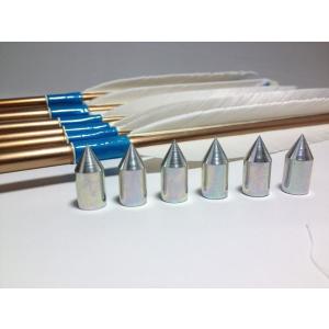 【ジュラルミン遠的用矢尻　６個入り　サイズ　１９１３用　２０１４用　２０１５用　】　　弓道　和弓　矢先端　弓具　【メール便可】