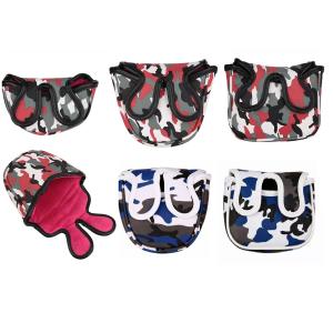 ゴルフ パターカバー 磁石タイプ開閉 オデッセイ２ボール テーラーメイド スパイダーパター センターシャフトに適合 方形 半円形 小型 迷彩 爆買