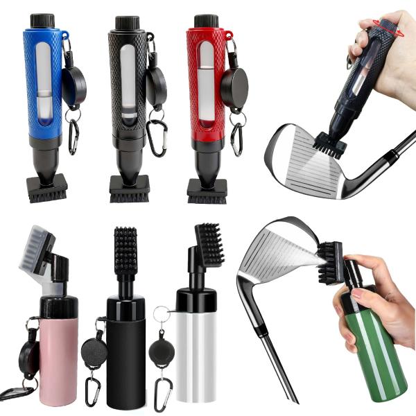 ゴルフウォータースプレーブラシ クラブクリーナー 伸縮ワイヤー メンテナンス ゴルフ用品 携帯用 ボ...