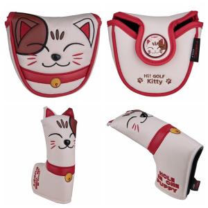 ゴルフ ヘッドカバー パターカバー オデッセイ 2ボール 対応 マレット マグネット式 スコッティーキャメロン オデッセイに適合 ピンタイプ 用 ネコ