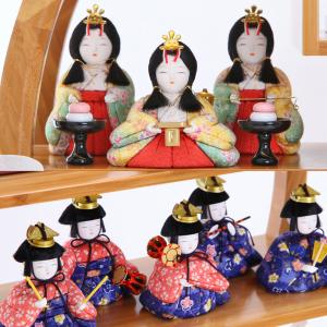 木目込み雛人形 木村一秀作 丸窓f 十五人飾り...の詳細画像5