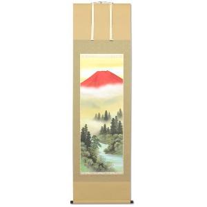 ※骨董品※赤富士作者金子泰山 掛軸 掛け軸 赤富士飛鶴 金子泰山作 : 人形と結納 久宝堂Yahoo