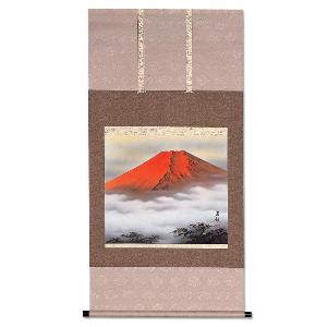 中西康多 「 赤富士 」 日本画 F6 ( 6号 ) 絵画 富士山 和風