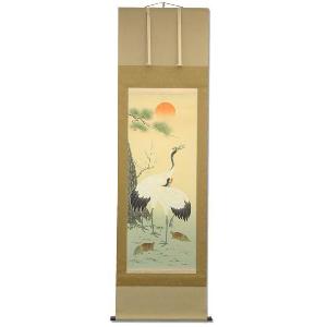 真作/長谷川玉峰/松梅鶴亀図/双幅/祝掛軸/正月掛軸/掛軸☆宝船☆AH-508 真作/長谷川玉峰/松梅鶴亀図/双幅/祝掛軸/正月掛軸/掛軸