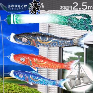 鯉のぼり庭園スタンドセット（鯉2種類）2m 徳永鯉 【ポイント10倍】鯉のぼり 庭園用スタンドセット 日本製 豪 2m