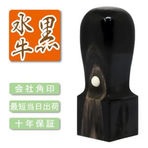 黒水牛ナチュラル 高級法人印鑑ケース 印鑑 はんこ 法人印鑑代表者印　【21mm】角印 送料無料｜kyukyu