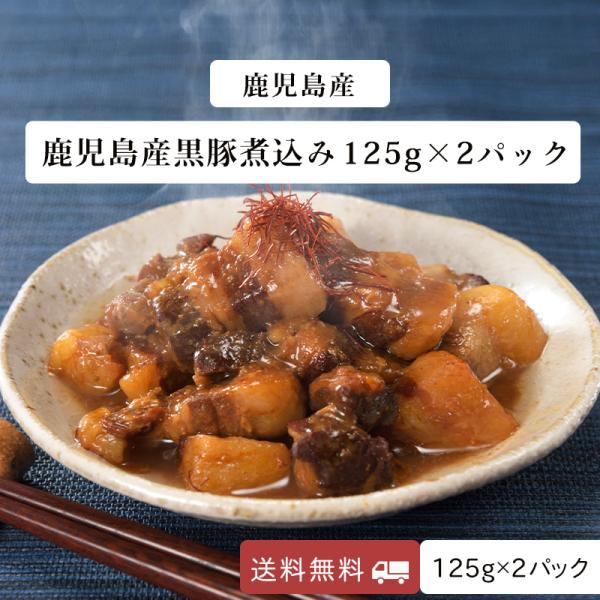 黒豚 煮込み 鹿児島産 国産 特製味噌ダレ 長期保存 メール便  125g×2パック