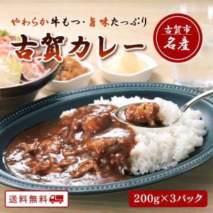 【期間限定2セット購入で1パックプレゼント！】ありがとうショップ九州のごちそう便 古賀カレー200g×3パック 牛もつ入り レトルト 食品 惣菜 おかず カレー