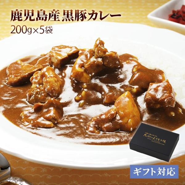 九州のごちそう便特製 黒豚カレー200ｇ x 5パック レトルト カレー ギフト セット 常温保存 ...