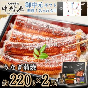 父の日　うなぎ　蒲焼き　ギフト　特大　220g前後×2尾　化粧箱　鰻　ウナギ　うなぎ蒲焼　蒲焼　贈り物　お中元　丑の日　送料無料｜kyushu-nakamuraya