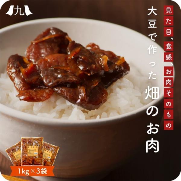 産地直送【畑のお肉 1kg 3個セット】九州お取り寄せ　おつまみ　おかず　お弁当　ソイミート　大豆肉...