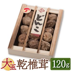 大分産 大玉どんこ 干ししいたけ 120g 木箱入 無農薬 ギフト｜kyushu-sanchoku