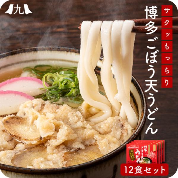 箱入 熨斗・包装OK「博多 ごぼう天うどん 12人前」（3人前セット×4) 福岡 あごだし やわらか...