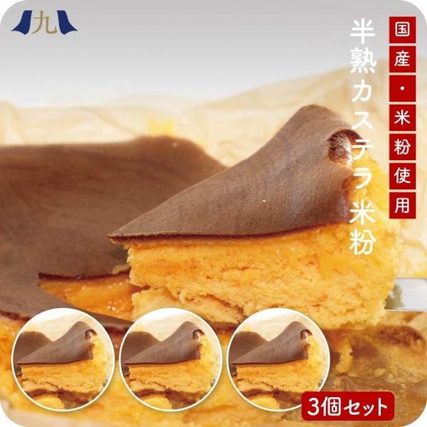 産地直送 【半熟米粉カステラ 4号（約12cm）3個セット 】 九州 お取り寄せ ギフト 贈答 無添...