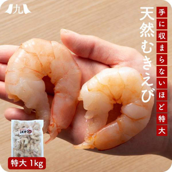 産地直送【天然むき海老 特大サイズ1kg 】九州 お取り寄せ エビ えび むきえび 海鮮 徳用 大容...
