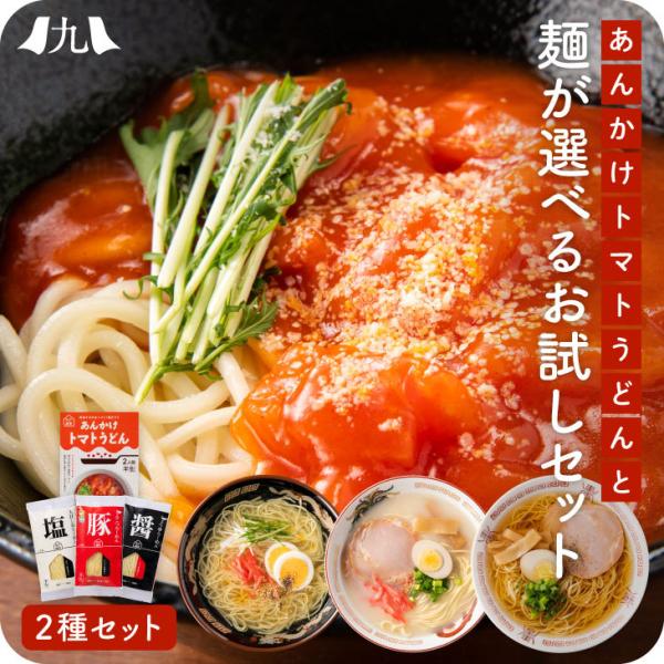 福岡 製麺所 直送 「田中の麺家 お試しセット」 あんかけトマトうどん 選べる ラーメン 豚骨 醤油...