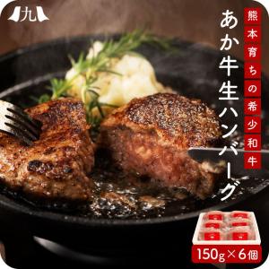 のし対応 【熊本 あか牛 生ハンバーグ 150g×6個】赤牛 国産 和牛 赤身肉 合挽 手ごね ヘルシー 化粧箱 贈答 御歳暮 敬老の日 誕生日  冷凍｜kyushu-sanchoku