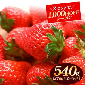 【2セット購入で1,000円OFFクーポン】あまおう 約540g(約270g×2パック) 福岡県産 送料無料 グランデ 3-7営業以内発送予定(土日祝除)｜kyushufood