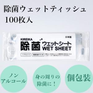 九州紙工 KIREIKA 除菌ウエットシート 除菌シート 100枚入 個包装 携帯用 おでかけ 災害 備蓄 パッチテスト済み JO-1