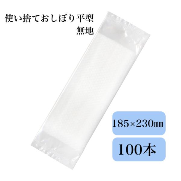 使い捨て おしぼり 100本入 九州紙工 業務用 平型  無地  個包装 エンボス  低コスト 飲食...