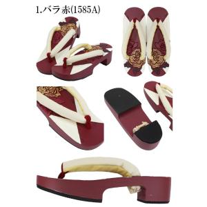 下駄 女性用 4タイプ 赤 黒 バラ 薔薇 ス...の詳細画像4