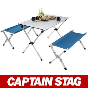 CAPTAIN STAG キャプテンスタッグ テーブル ベンチ 椅子 イス いす チェア M-3767 トラッド アルミ GIテーブル・ベンチセット｜kyuzo-outdoor