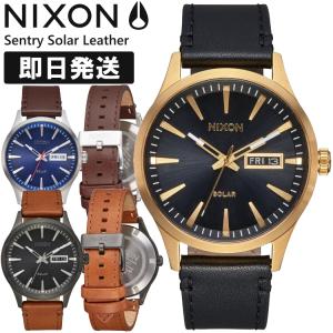 NIXON ニクソン 腕時計 メンズ  Sentry Solar Leather セントリーソーラーレザー 時計 プレゼント ギフト 国内正規品 A1347 キャンセル返品交換不可｜kyuzo-outdoor